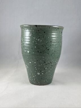 Handcrafted Speckled Green Ceramic Vase/Vessel